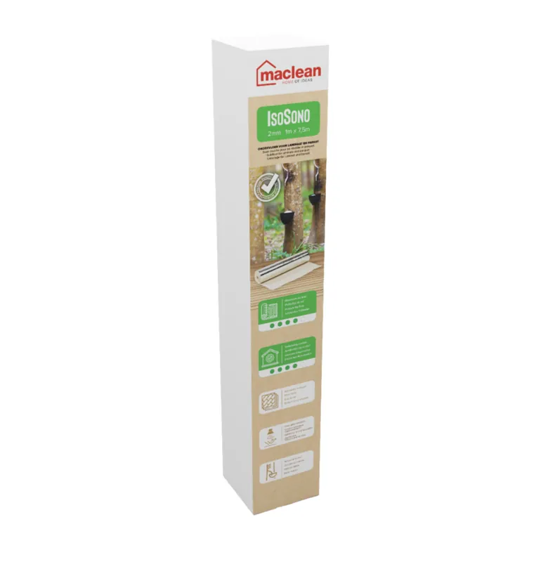 IsoSono ondervloer natuurlijk rubber dikte 2mm - 7,5m² Snelle Levering