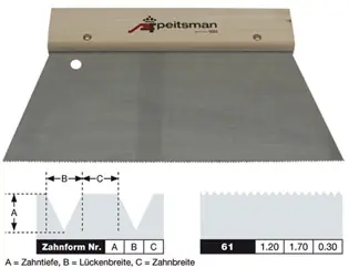 Laatste Versie Lijmkam PF 25cm fijn 61