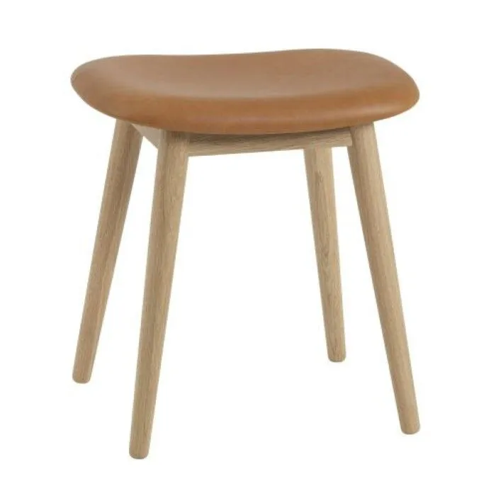 Nieuw muuto Fiber wood gestoffeerd krukje-Cognac
