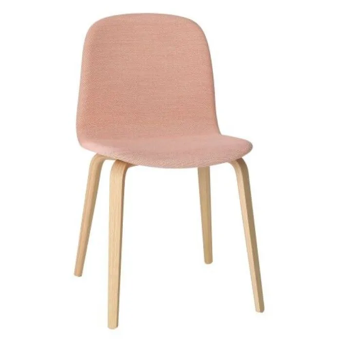 Muuto Visu wood gestoffeerde stoel-Roze Direct Verzonden