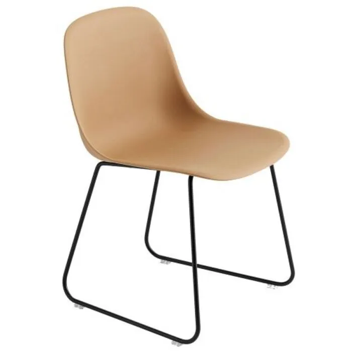 Favoriet Muuto Fiber Side Sled stoel-Oker geel