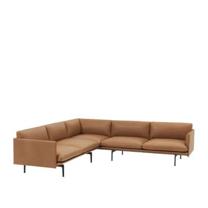 muuto Outline hoekbank-Leer / cognac Voordeelprijs