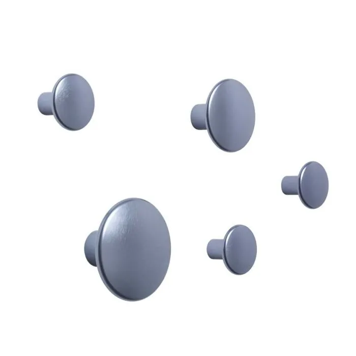 muuto Dots 5 stuks metal wandhaak-Pale blue Populair
