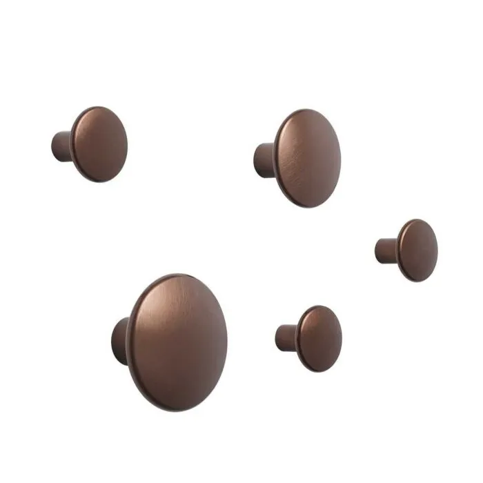 muuto Dots 5 stuks metal wandhaak-Umber Betrouwbaar