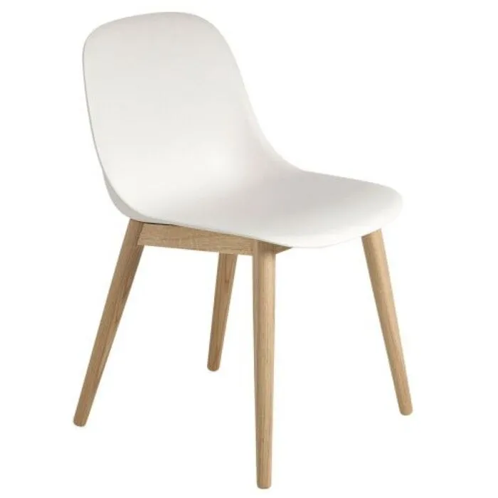 Favoriet muuto Fiber Side Wood stoel-Wit