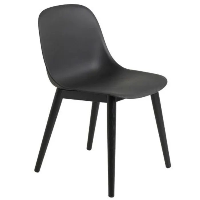 Actieprijs muuto Fiber Side Wood stoel-Zwart