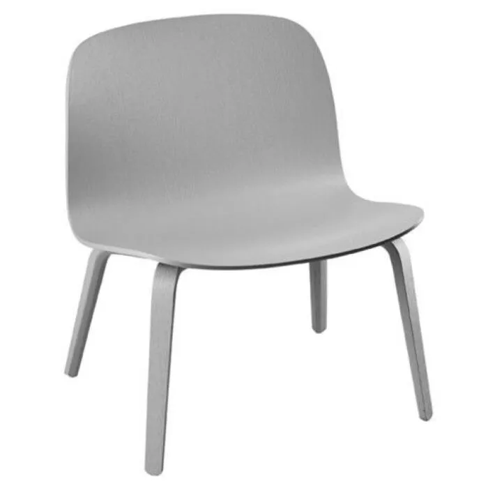 Op = Op muuto Visu hout loungestoel-Grijs