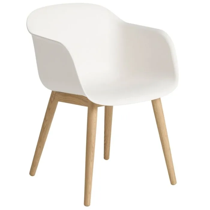 Premium muuto Fiber Wood stoel-wit-eiken