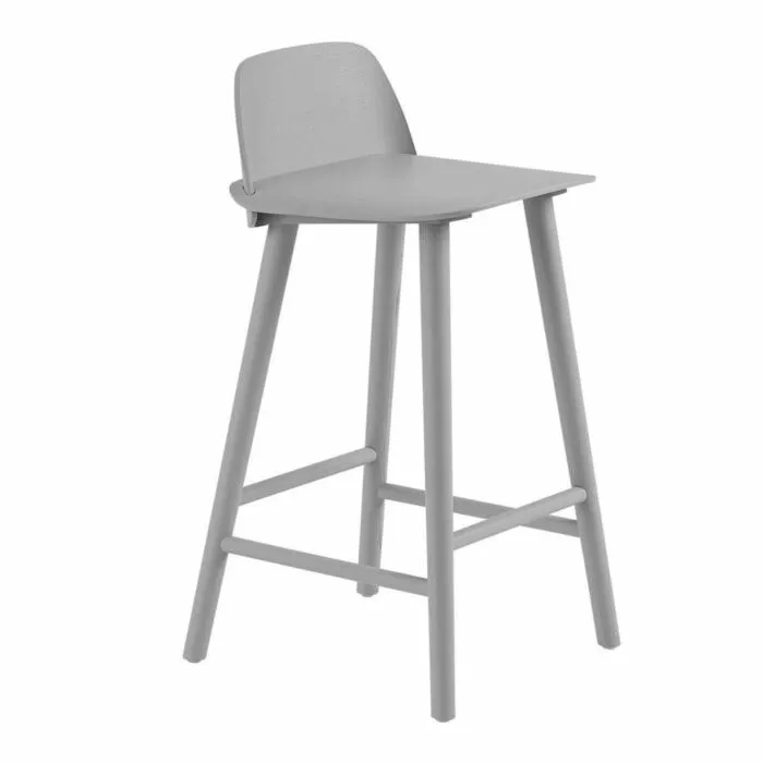 muuto Nerd eiken barkruk-Zithoogte 65 cm-Grijs Korting