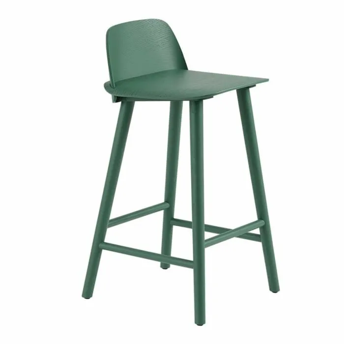 Uitverkoop muuto Nerd eiken barkruk-Zithoogte 65 cm-Groen