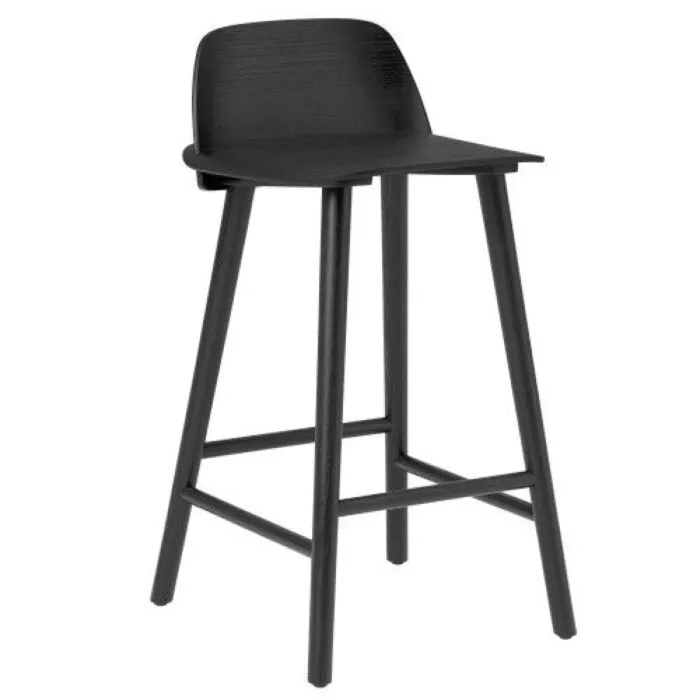 muuto Nerd eiken barkruk-Zithoogte 65 cm-Zwart Beperkt Aanbod