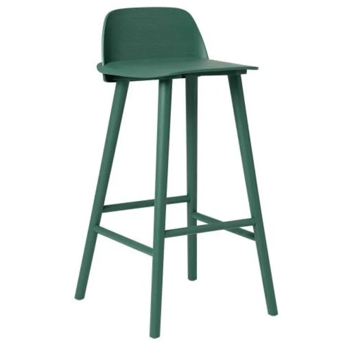 Beperkte Voorraad muuto Nerd eiken barkruk-Zithoogte 75 cm-Groen