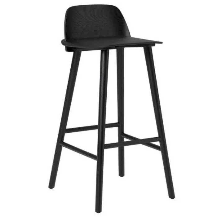 muuto Nerd eiken barkruk-Zithoogte 75 cm-Zwart Bestseller