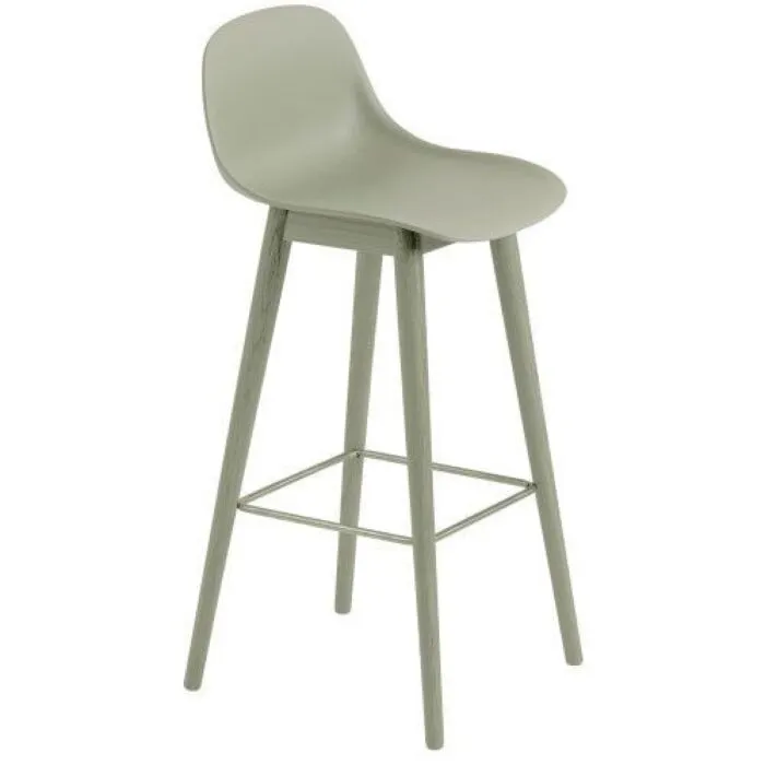 Exclusieve Aanbieding muuto Fiber Wood barkruk-Zithoogte 75 cm-Dusty green
