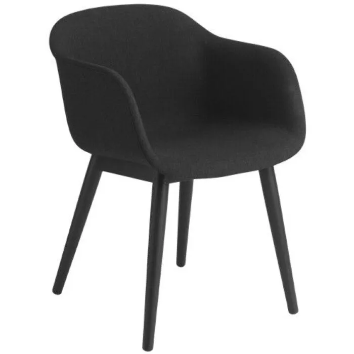 muuto Fiber Wood gestoffeerde stoel-Remix 183 Beperkt Aanbod