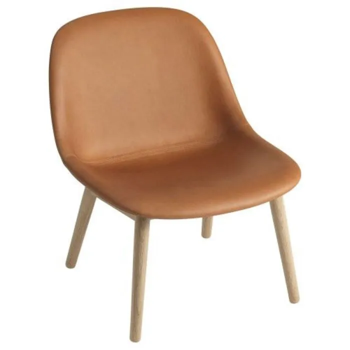 Betaalbaar Muuto Fiber Wood fauteuil-Silk leather cognac
