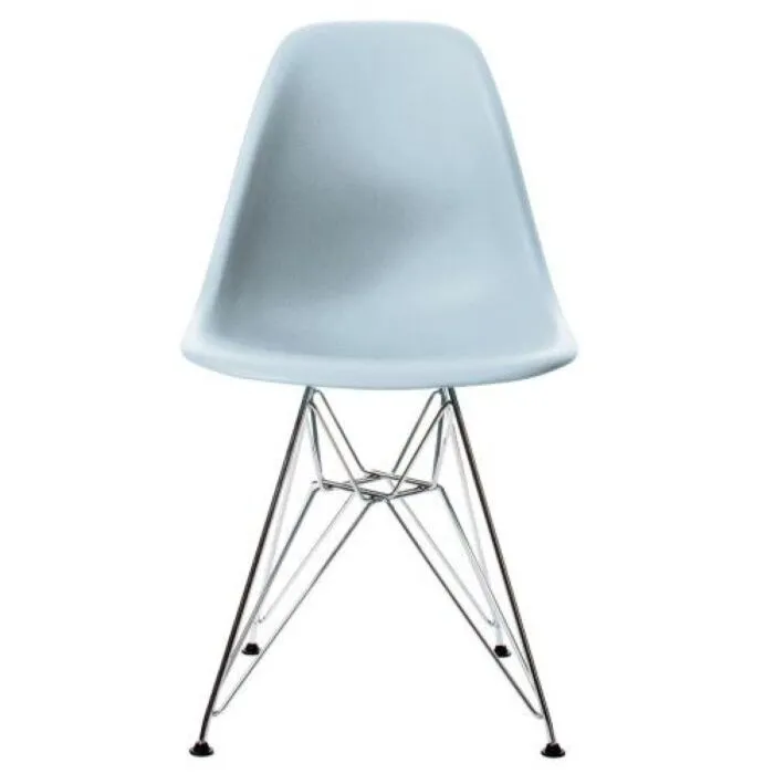 Direct Verzonden Vitra Eames DSR stoel met verchroomd onderstel-Ice Grey RE