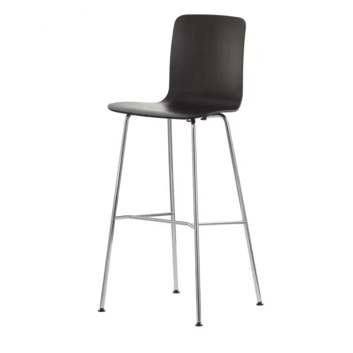 Betaalbaar Vitra Hal Ply Stool barkruk-Zithoogte 65 cm-Donker eiken