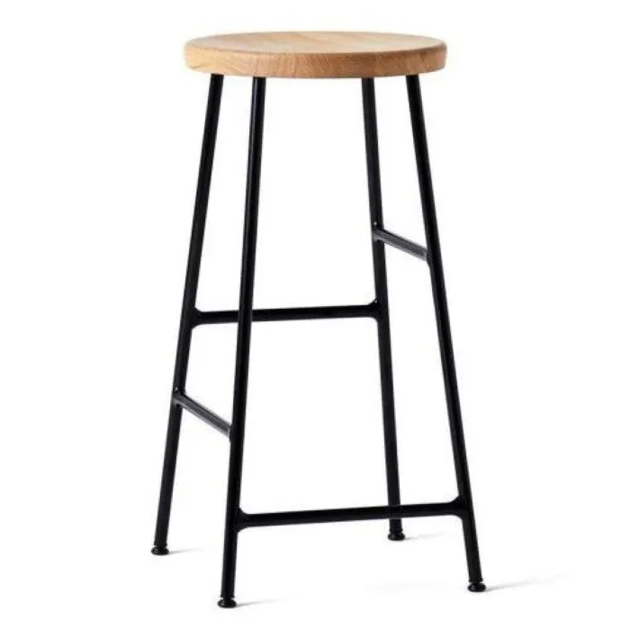 Gecertificeerd Hay Cornet 75cm barkruk -Eiken olie, zwart poedercoat