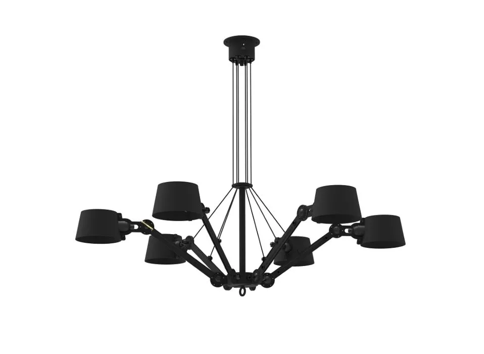 Veilige Betaling Tonone Bolt 6 Arm Chandelier hanglamp-Smokey Black