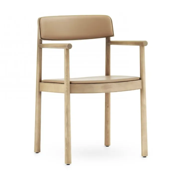 Normann Copenhagen Timb bekleed armstoel-Tan Beste Prijs