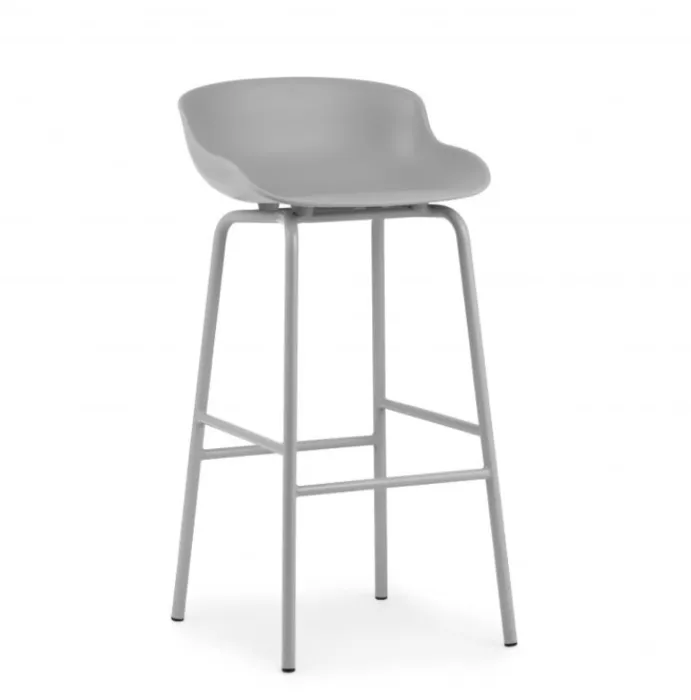 Normann Copenhagen Hyg barkruk-Grey-Zithoogte 75 cm Op = Op