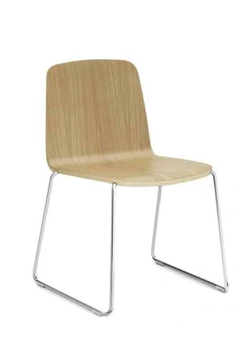 Normann Copenhagen Just Chair staal stoel-Eiken-Chromed Exclusieve Aanbieding
