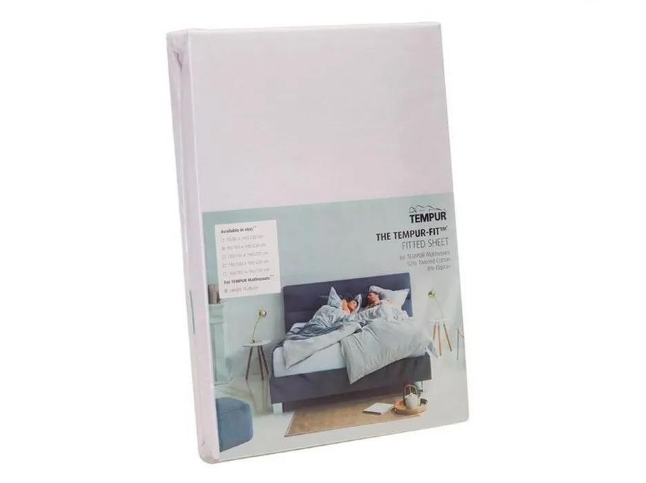 Direct Beschikbaar Tempur Jersey Stretch hoeslaken-Wit-90/100x200/220 cm