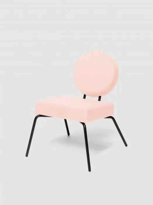 Betrouwbaar Puik Option Lounge fauteuil-Roze-Vierkante zit, ronde rug
