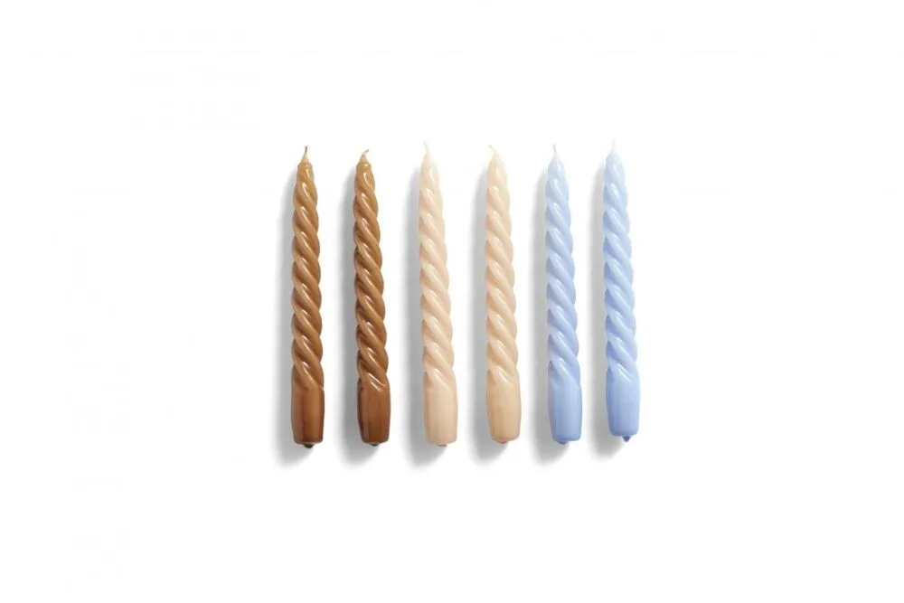 HAY Candle Twist kaarsen set van 6 Ø2.3-Caramel Peach Lavender Aanbieding