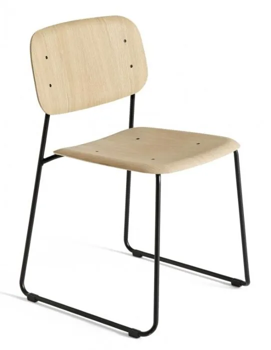 Merkproduct HAY Soft Edge 50 Sled stoel zwart onderstel-Eiken