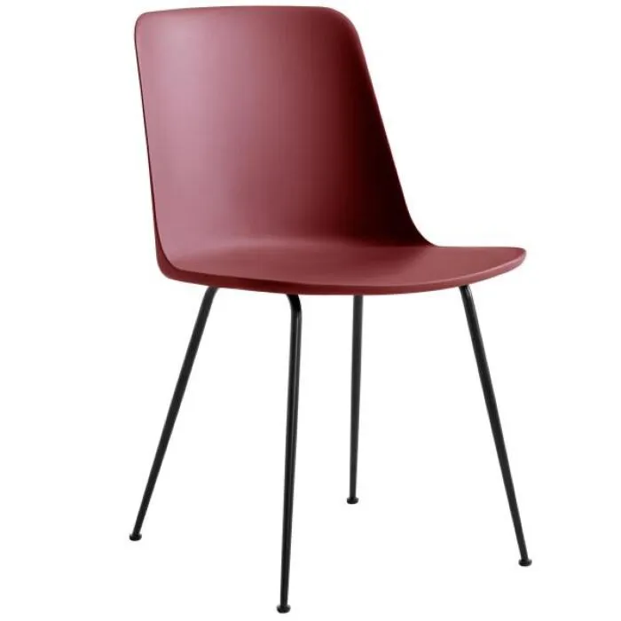 &tradition Rely HW6 stoel zwart onderstel-Roodbruin Hete Deal