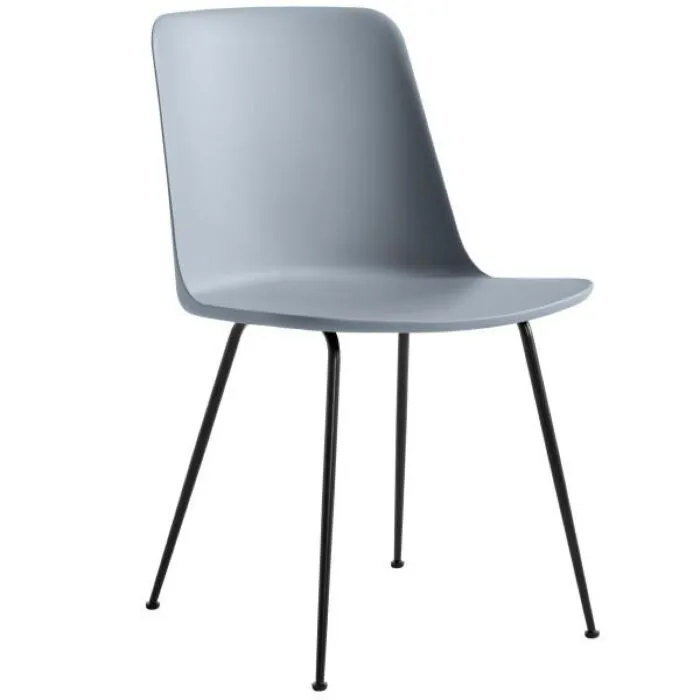 &tradition Rely HW6 stoel zwart onderstel-Licht blauw Beperkte Voorraad