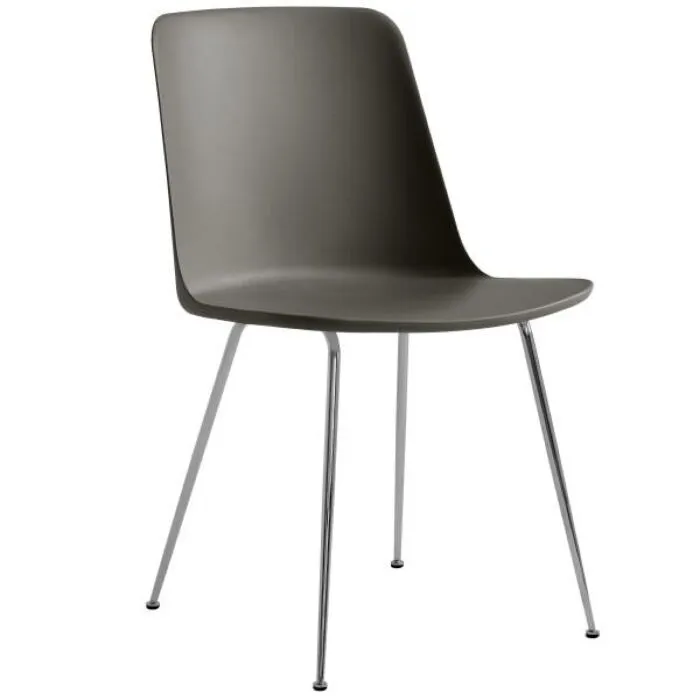 &tradition Rely HW6 stoel chroom onderstel-Stone grey Laatste Kans