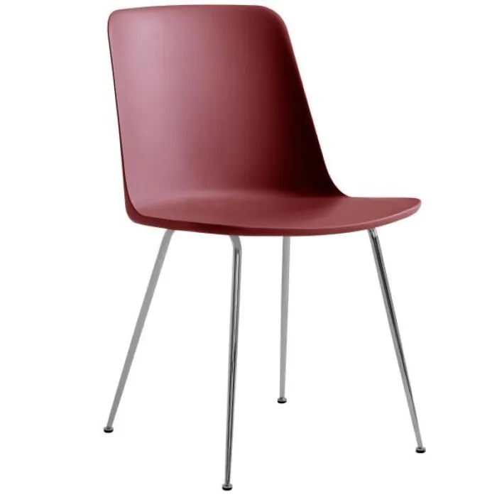 &tradition Rely HW6 stoel chroom onderstel-Roodbruin Must-Have