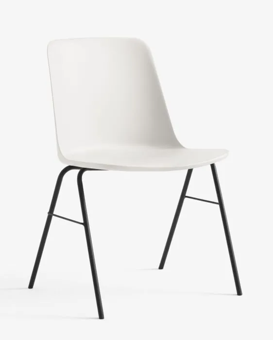 Finale Uitverkoop &tradition Rely HW26 stoel zwart onderstel-Wit