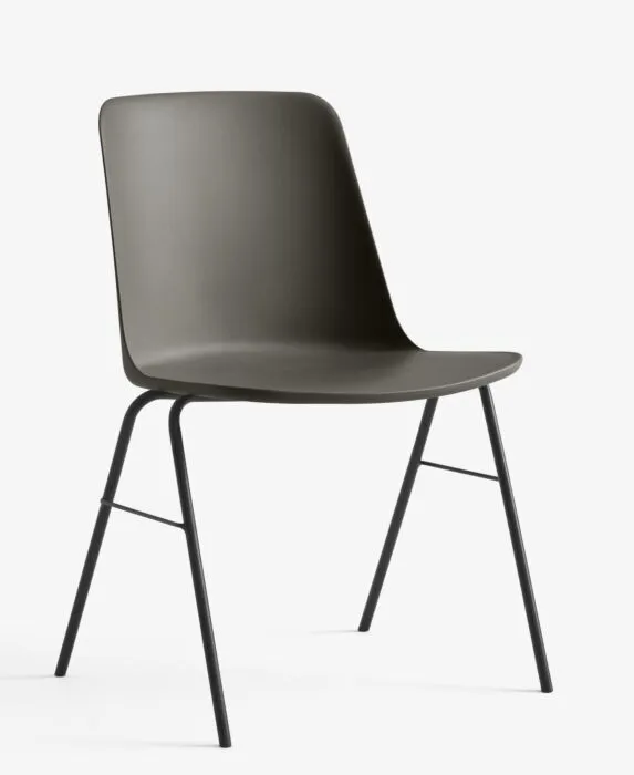 Favoriet &tradition Rely HW26 stoel zwart onderstel-Stone grey