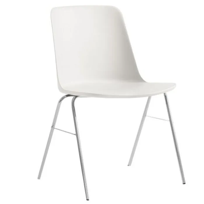 Bestel Nu &tradition Rely HW26 stoel chroom onderstel-Wit