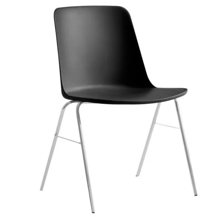 Nieuw &tradition Rely HW26 stoel chroom onderstel-Zwart