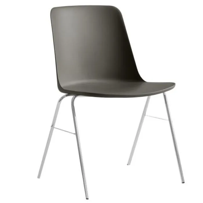 Direct Beschikbaar &tradition Rely HW26 stoel chroom onderstel-Stone grey