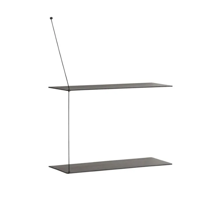 WOUD Stedge wandplank-Zwart eiken zwart-60 cm Favoriet