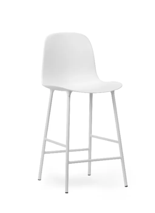 Normann Copenhagen Form Bar Chair barkruk stalen onderstel -White-Zithoogte 75 cm Koop Online