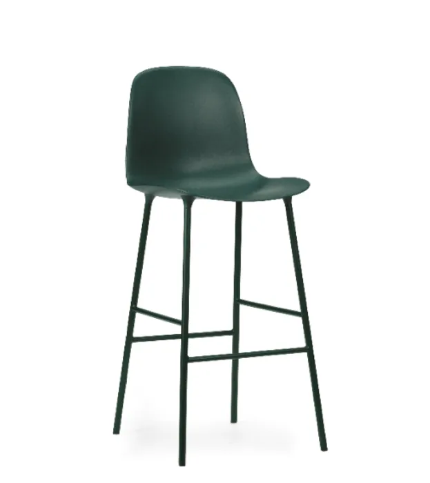 Normann Copenhagen Form Bar Chair barkruk stalen onderstel -Green-Zithoogte 75 cm Dagaanbieding