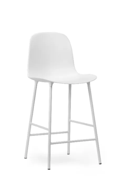 Normann Copenhagen Form Bar Chair barkruk stalen onderstel -White-Zithoogte 65 cm Seizoensaanbieding