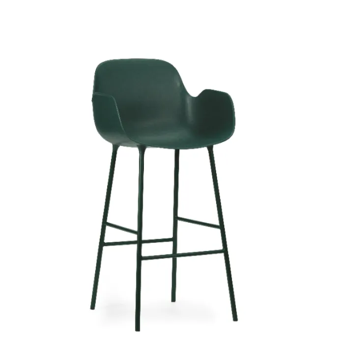 Normann Copenhagen Form Bar Armchair barkruk stalen onderstel-Green-Zithoogte 65 cm Superprijs