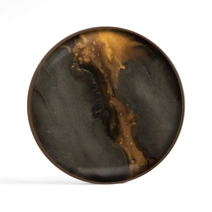 Hoge Kwaliteit Ethnicraft Organic glass rond dienblad