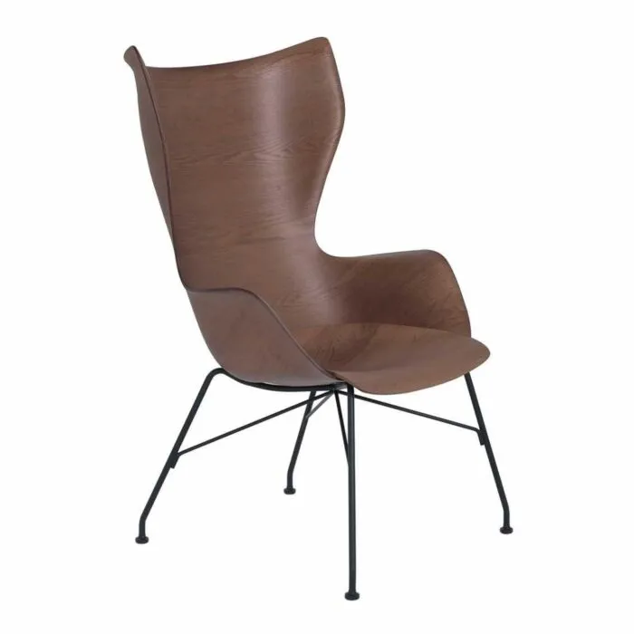 Dagaanbieding Kartell K/Wood stoel essen-Donker hout-Zwart