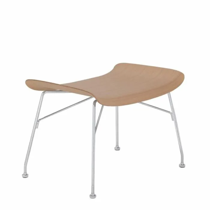Koop Online Kartell S/Wood voetenbank beuken-Licht hout-Chroom