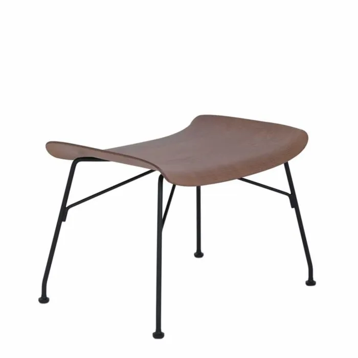 Kartell S/Wood voetenbank essen-Donker hout-Zwart Nu Kopen