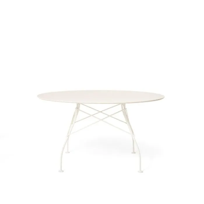 Seizoensaanbieding Kartell Glossy Outdoor tafel-Wit-wit-∅ 128 cm
